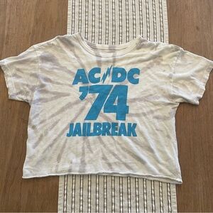AC/DC ‘74 Jailbreak cropped tee tshirt women’s XS